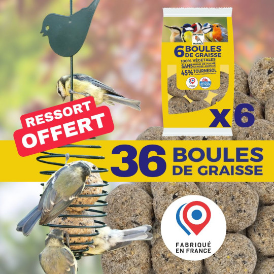 36 BOULES DE GRAISSE végétale SANS huile de palme Nature Market Nourritures